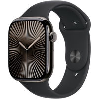 Apple Watch Series 10 GPS + Cellular 42mm Slate Titanium Case with Black Sport Band - M/L