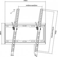 Equip Brack, TV 32"-55" Tilt Wall MT