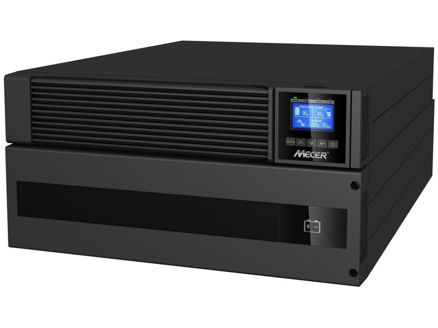 MECER RT 10KVA On-Line Rackmount 2U UPS - front angle view