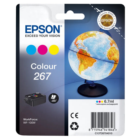 Epson 267 Color Cyan Magenta Yellow Printer Ink Cartridge Original Single-pack