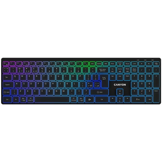 CANYON keyboard HKB-W11 UK/US RGB Dual Mode Wireless Black