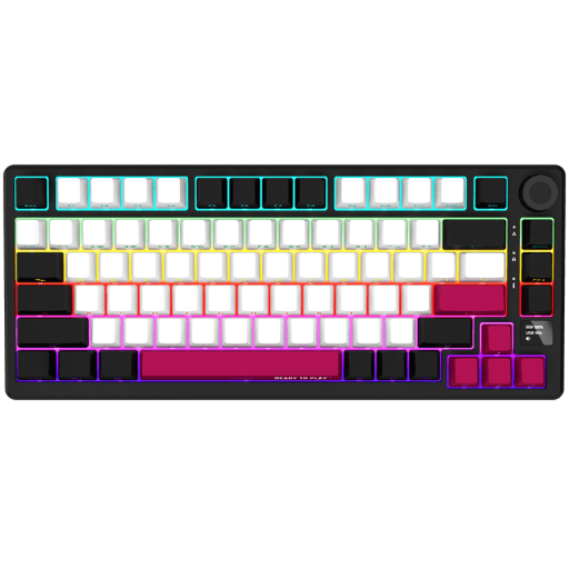 LORGAR KBP7075W, Wireless 75% Mechanical Gaming Keyboard Pro, Black/red, EN layout