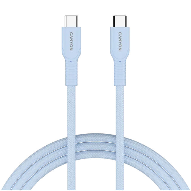 CANYON cable OnWire 60CL C-C 60W COLOR Braided 1m Light Blue