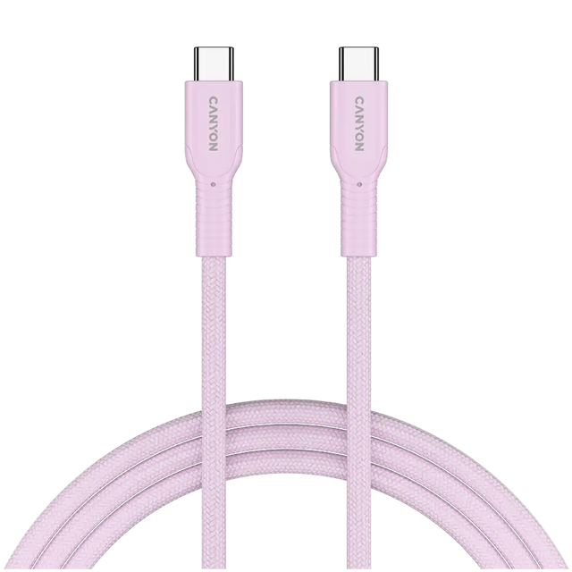 CANYON cable OnWire 60CL C-C 60W COLOR Braided 1m Pink