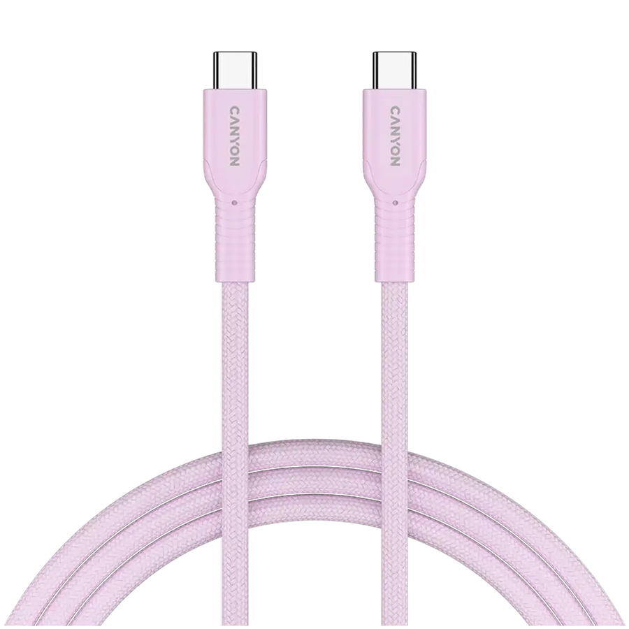 CANYON cable OnWire 60CL C-C 60W COLOR Braided 1m Pink