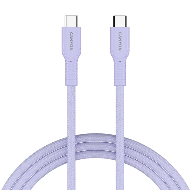 CANYON cable OnWire 60CL C-C 60W COLOR Braided 1m Purple