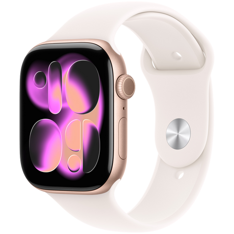 Apple Watch Series 11 GPS 46mm Rose Gold Aluminium Case with Light Blush Sport Band - S/M