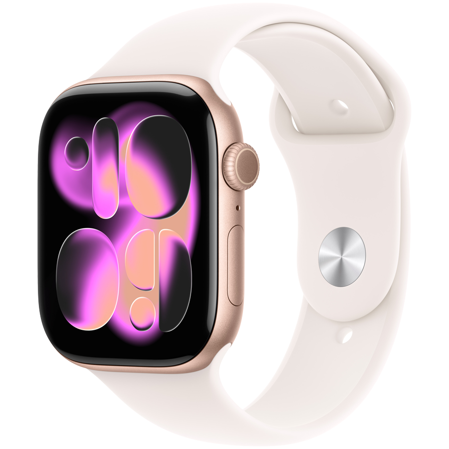 Apple Watch Series 11 GPS 46mm Rose Gold Aluminium Case with Light Blush Sport Band - S/M