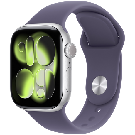 Apple Watch Series 11 GPS 42mm Silver Aluminium Case with Purple Fog Sport Band - M/L
