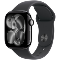 Apple Watch Series 11 GPS 42mm Jet Black Aluminium Case with Black Sport Band - M/L