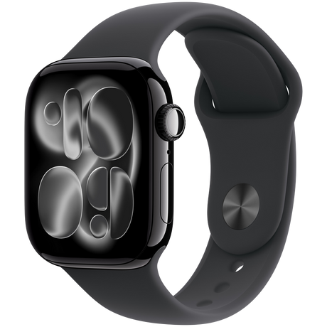Apple Watch Series 11 GPS 42mm Jet Black Aluminium Case with Black Sport Band - M/L