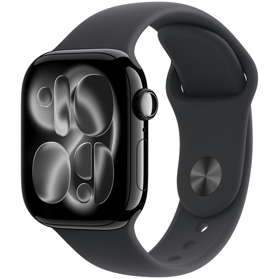 Apple Watch Series 11 GPS 42mm Jet Black Aluminium Case with Black Sport Band - M/L