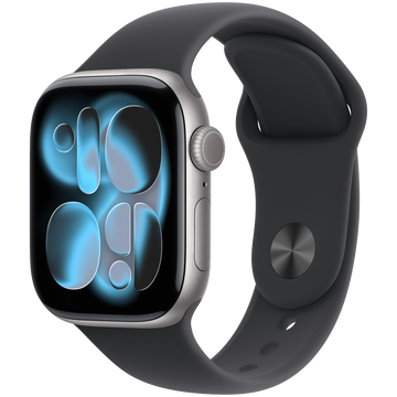 Apple Watch Series 11 GPS + Cellular 42mm Space Grey Aluminium Case with Black Sport Band - S/M