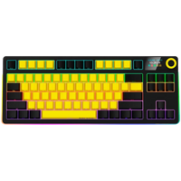 LORGAR KBP70TKLW, Wireless TKL Mechanical Gaming Keyboard Pro, Black/yellow, EN layout
