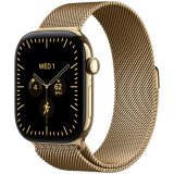 Apple Watch Series 12 GPS + Cellular 42mm Radiant Gold Titanium Case with Radiant Gold Milanese Loop, Model A3582