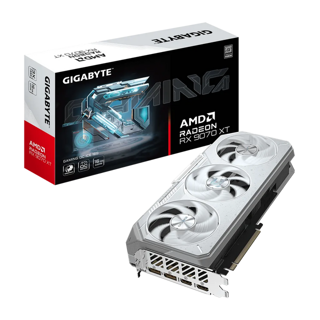Gigabyte Radeon RX 9070 XT Gaming OC ICE 16GB GDDR6 Graphics Card PCIe 5.0 RGB