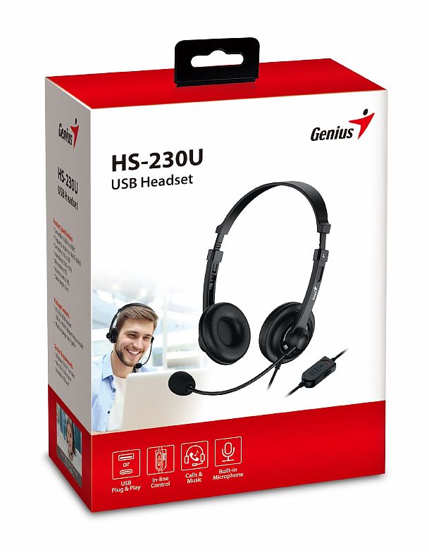 GENIUS HEADSET HS-230U USB HEADBAND