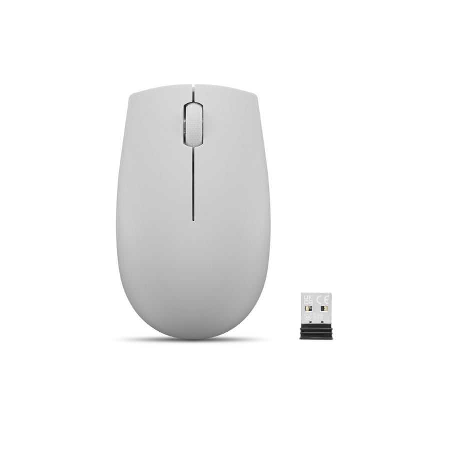 Lenovo 300 Wireless Compact Mouse (Arctic Grey) with battery