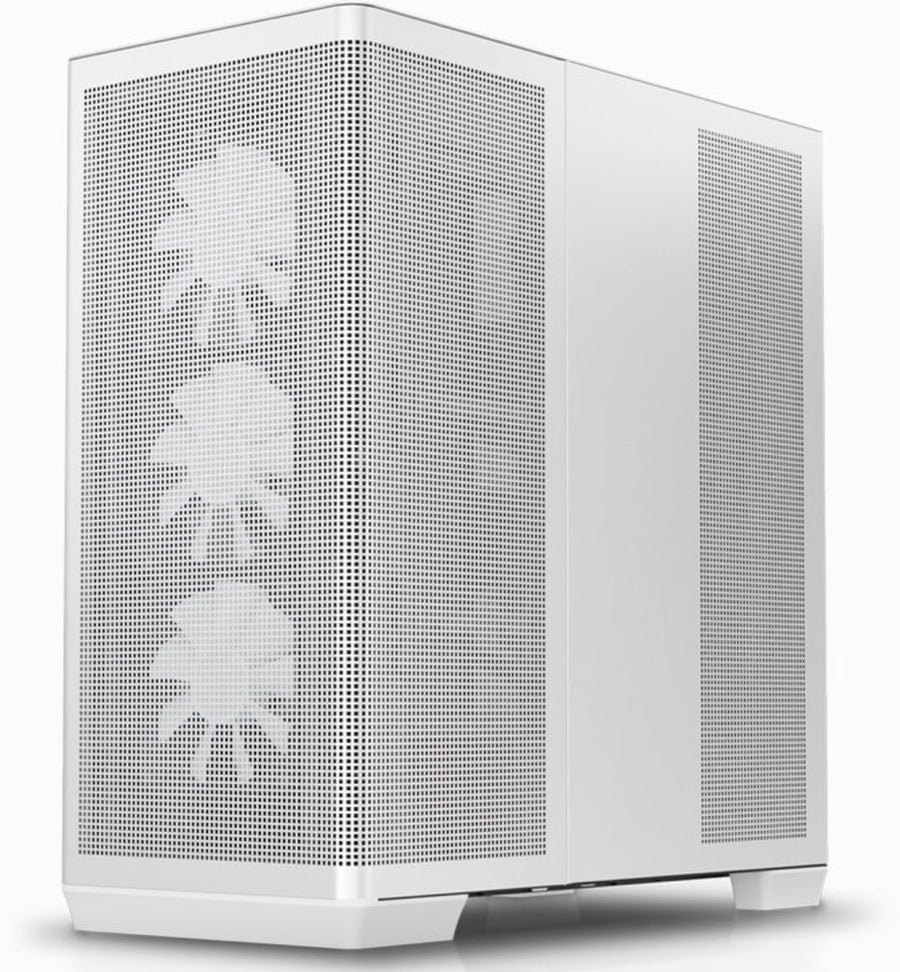 APNX C1-R premium White mid-tower ATX case - 4x PWM ARGB Fan Included - 3x2.5'' or 3x 3.5'' - 360mm radiator - BTF Compatible.