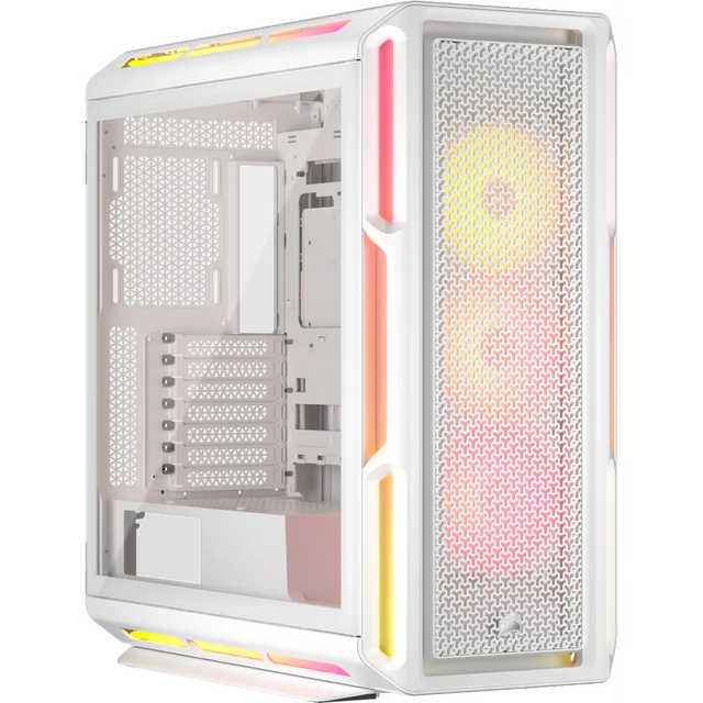 Corsair iCUE LINK 5000T LX RGB Midi Tower ATX PC Case White 3x LX120 Fans Aurora RGB Light Strips