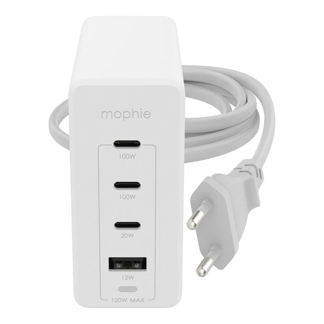 mophie-Wall Adapter-USB-C-PD-HUB-120W-GAN-White-EU(3xUSBC + 1xUSBA)