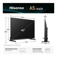 Hisense 40-Inch Full HD QLED Smart TV 1080p VIDAA Game Mode DVB-T2 WiFi - Image 2
