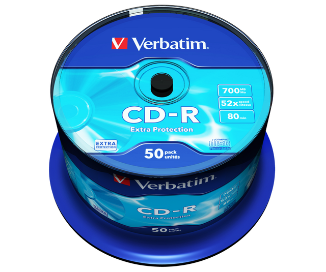 VERBATIM CD-R 52X Extra Protection Spindle 700MB 50 Pack