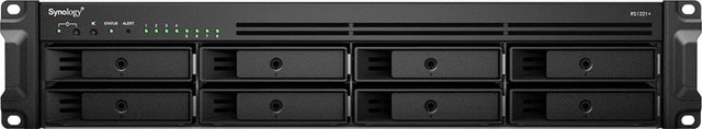 RackStation 8-bay (up to 12-bay); AMD Ryzen V1500B 2.4Ghz; 4GB RAM (Up to 32GB); 4 x GbE LAN; 2x USB3.2; 1x eSATA;