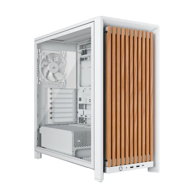 Corsair Frame 4000D RS Wood Modular Mid-Tower PC Case Oak Natural Wood Front Panel 4 RS120 Fans Dual 360mm