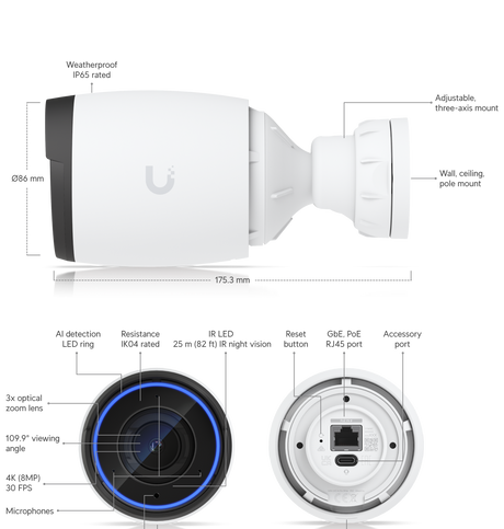 Ubiquiti UniFi AI Pro, 4K Camera