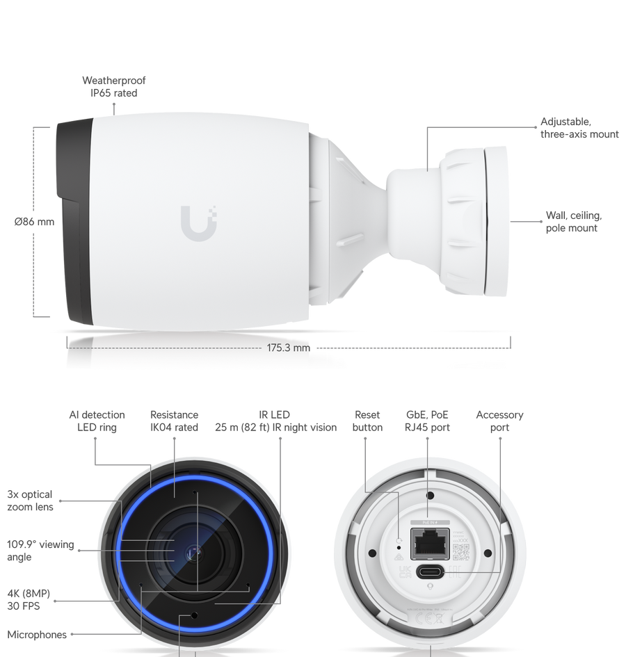 UBIQUITI UniFi AI Pro, 4K Camera