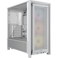 Corsair FRAME 4000D RS ARGB Midi-Tower ATX PC Case White Tempered Glass 3x 120mm Fans