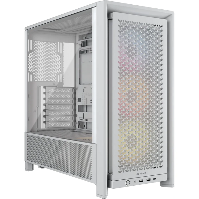 Corsair FRAME 4000D RS ARGB Midi-Tower ATX PC Case White Tempered Glass 3x 120mm Fans