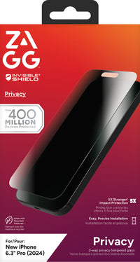 ZAGG InvisibleShield Glass Elite Privacy Screen Protector for iPhone 16 Pro - Image 5