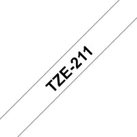 Brother 6mm Black on White Laminated tape