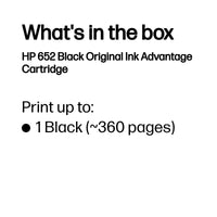 HP 652 Black Original Ink Advantage Cartridge ~360 pgs - Image 3