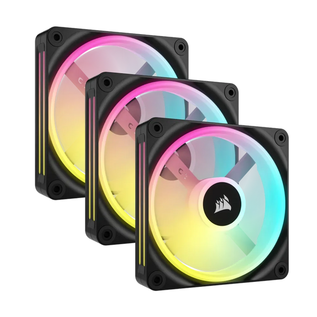 Corsair iCUE LINK LX120 RGB 120mm PWM Fan 3-Pack 480-2400 RPM 63.1 CFM (Black)
