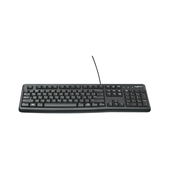 Logitech K120 Full-Size Wired USB Keyboard Spill-Resistant QWERTY Black