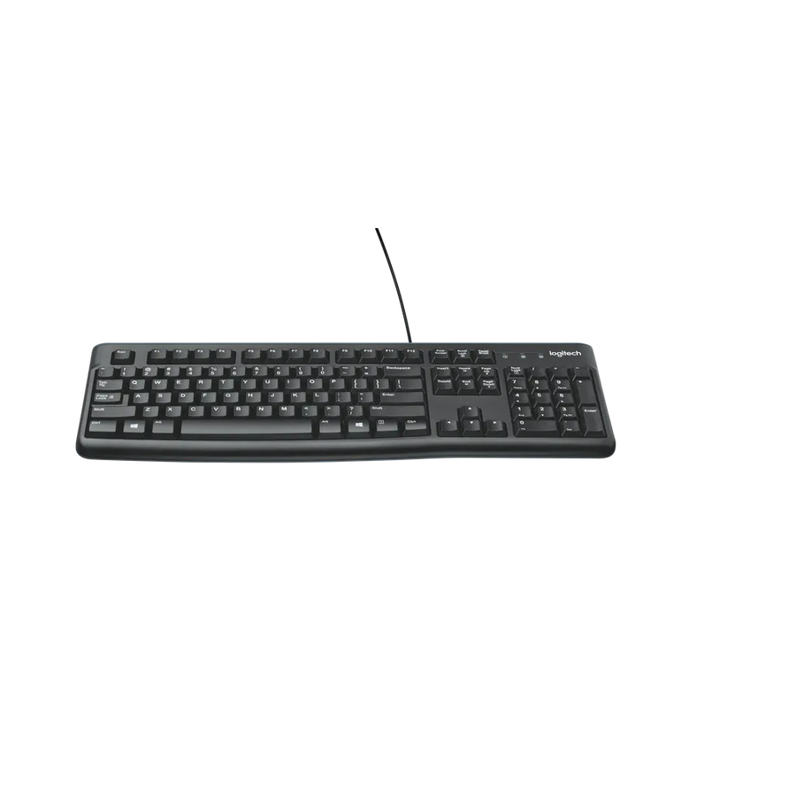 Logitech K120 Full-Size Wired USB Keyboard Spill-Resistant QWERTY Black