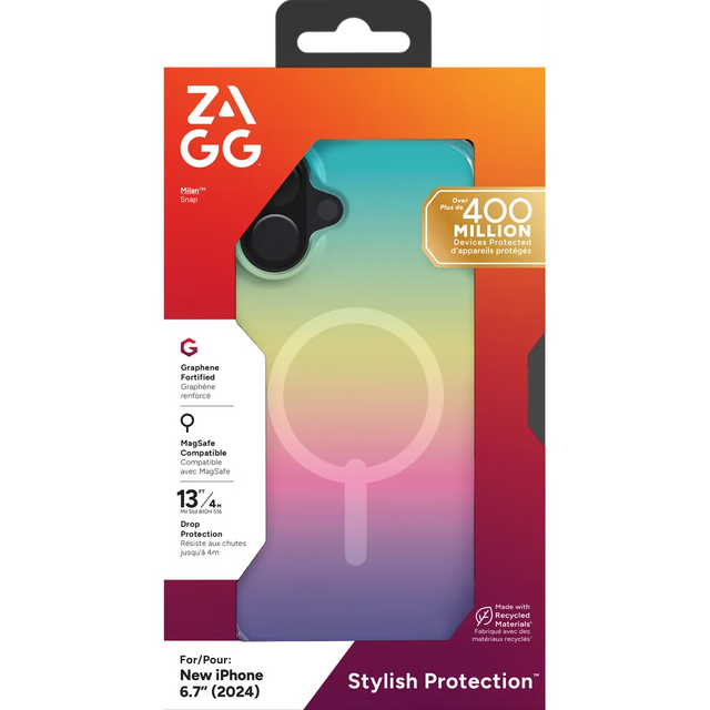 ZAGG Milan Snap Iridescent Case for iPhone 16 Plus MagSafe Compatible