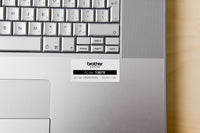 Brother 24mm Black on White Laminated tape
