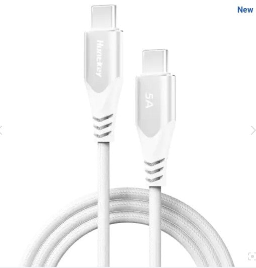 HUNTKEY CAB USB-C TO USB-C 5A/100W WHITE