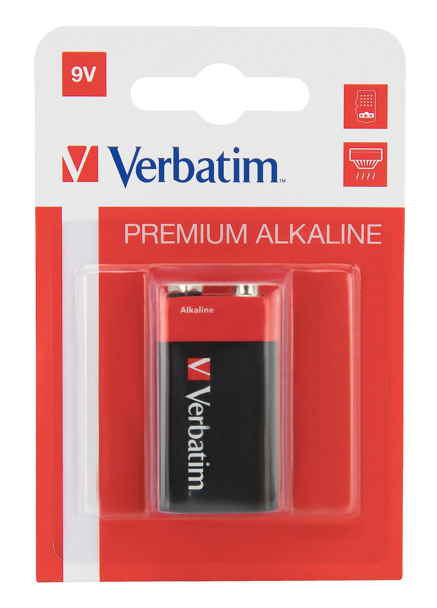 Verbatim 9V Battery Alkaline (1 Battery Per Pack)
