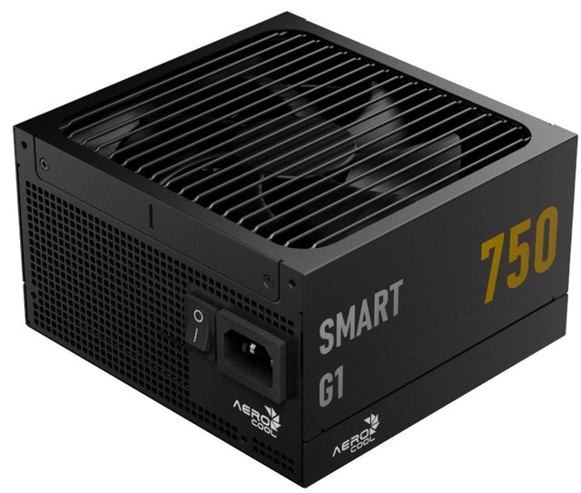 Aerocool SMART G1 Gold 750W PSU - ATX 3.1 PCIe5.1 - ATX 24 PIN; 2x 4+4PIN CPU/2x CPU 8PIN; 12x SATA; 2x PATA; 3x PCIe 6+2PIN; 1x