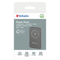 Verbatim Charge 'n' Go Magnetic Wireless Power Bank 10000 Grey