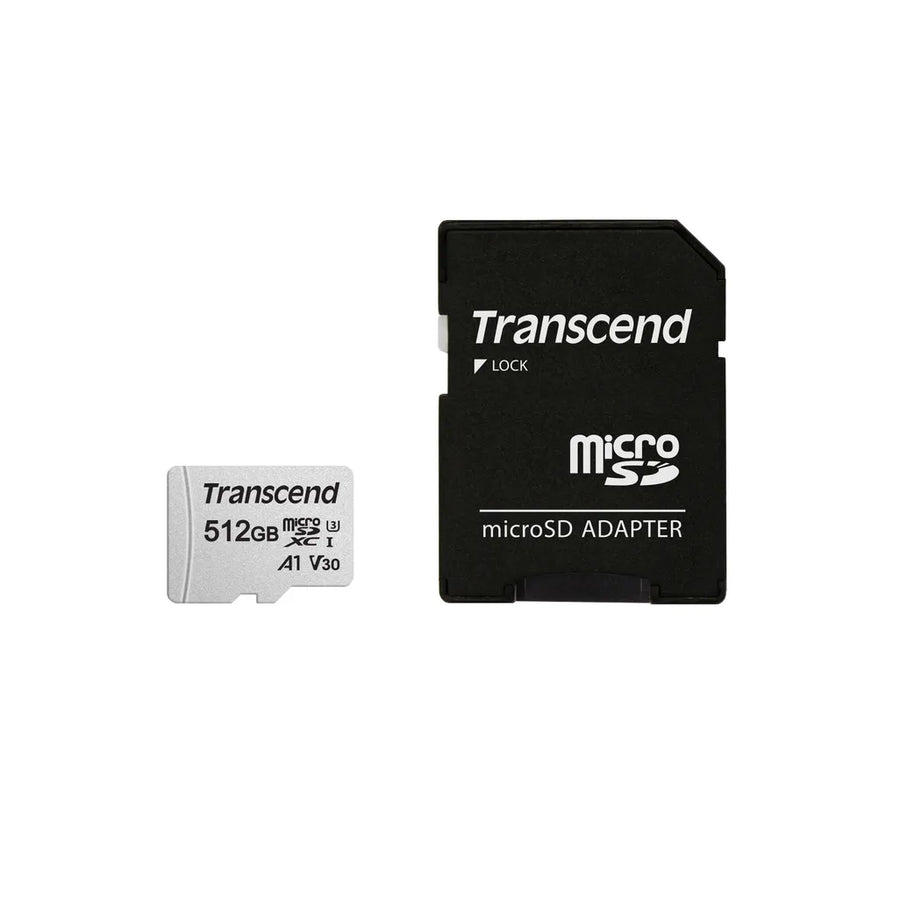 Transcend 512GB microSDXC 300S UHS-I U3 V30 A1 95MB/s with SD Adapter