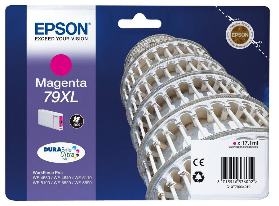 Epson 79XL Magenta DURABrite Ultra Ink Cartridge (T7903) - flat pack