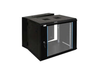 Zone Lite 9U 400+200mm Swing Frame Black Wall Mount Cabinet