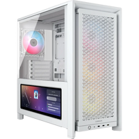 Corsair Frame 4000D LCD RS ARGB Mid-Tower PC Case White 14.5-inch LCD Touchscreen 4 RS120 Fans Dual 360mm