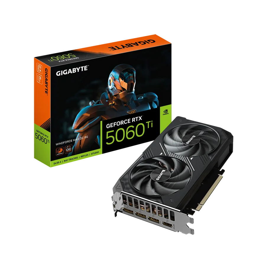 Gigabyte GeForce RTX 5060 Ti Windforce Max OC 8GB GDDR7 Graphics Card PCIe 5.0 2587MHz 128-bit 3x DisplayPort